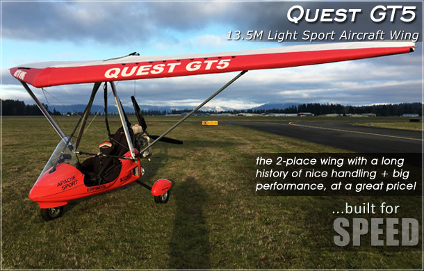 North Wing · Quest GT5 13.5M weight shift control Light Sport Aircraft Wing