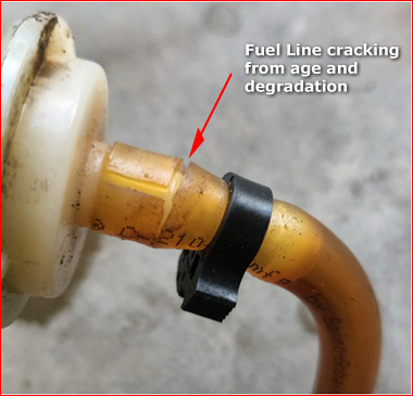 Transparent Fuel Line cracking and needs replacement