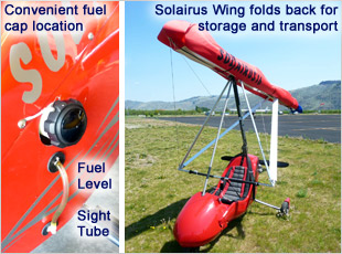 Solairus Trike - folding wing feature for storage and transport